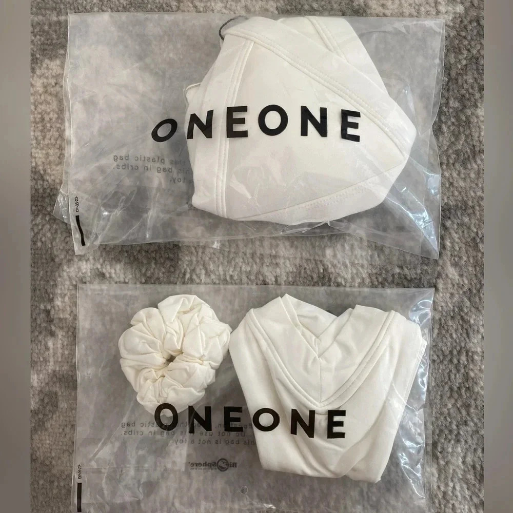 NWT OneOne Swimwear Bikini SET Pearl Cream Beige White Jesse Kameron New Ivory - Picture 9 of 15